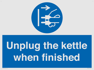 Unplug the kettle when finished